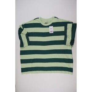 Next Boxy Tee Striped Green XL NWT